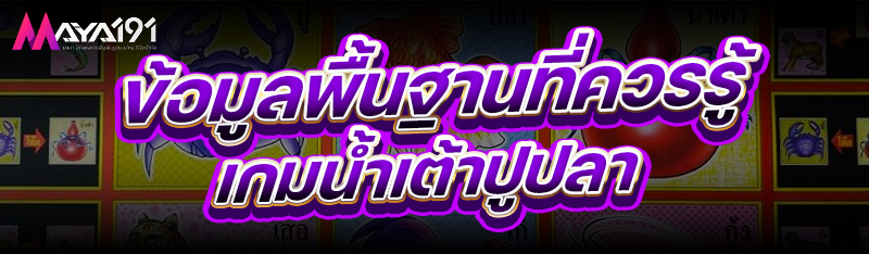 ข้อมูลพื้นฐานที่ควรรู้ เกมน้ำเต้าปูปลา